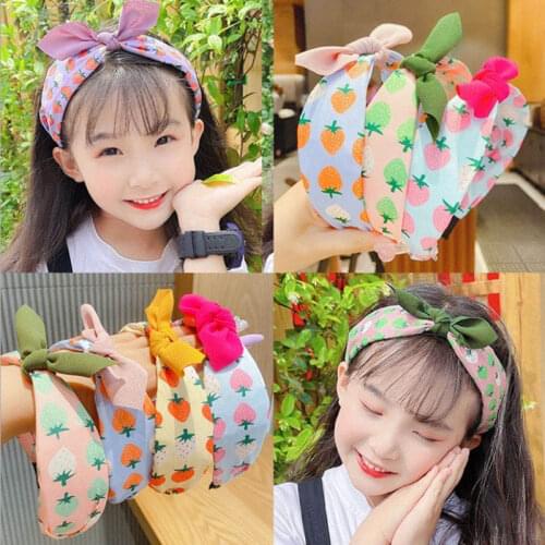 Cute Headbands Fruit Cartoon Print Color Small Ear Bow Children Hairbands for Children Girls Fashion Hair Accessories