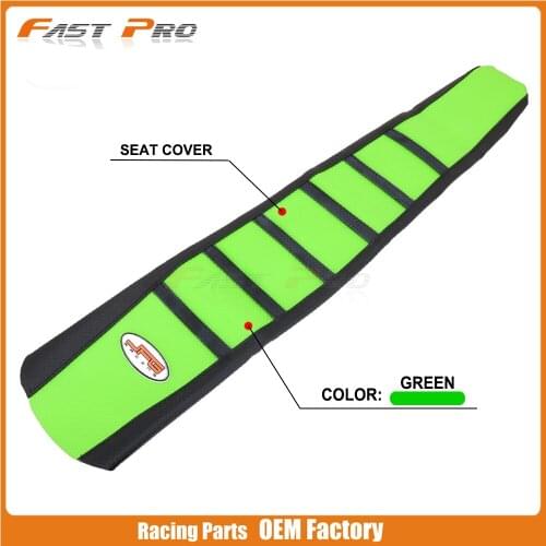 Motorcycle Pro Rib Green Rubber Ribbed Gripper Soft Rubber Seat Cover For KAWASAKI KX250F KX450F 2004 2005 Dirt Bike