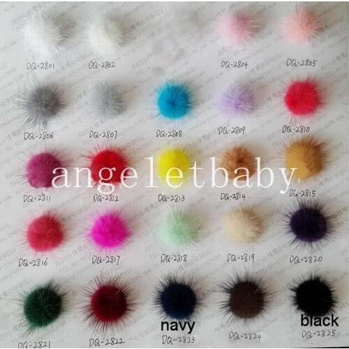Pompon Balls Pompom Really Mink fur Plush 28 mm Craft Pompoms For Hair Band Clips Hairpins Accessories Earring Flower 50pc GR101