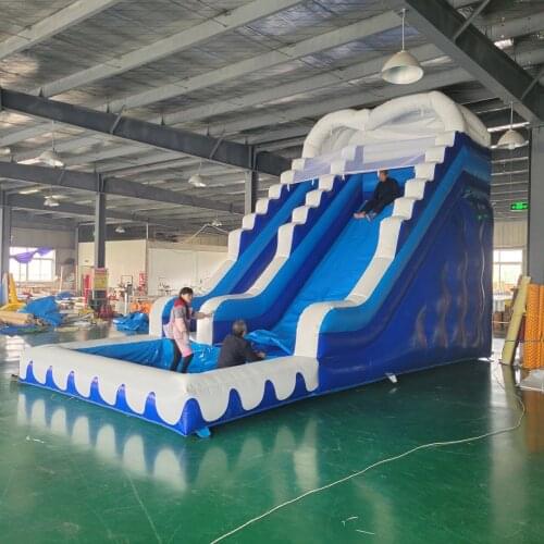 Popular Design PVC Inflatable Slide with Front Pool and Pattern