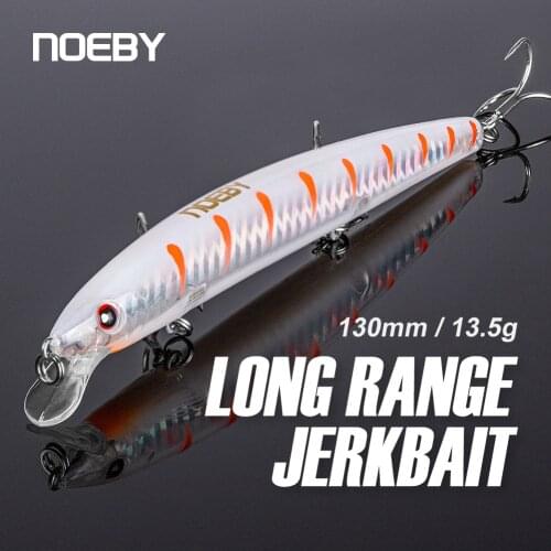 Noeby Floating Minnow Fishing Lure 130mm13.5g Floating 0.3-0.6m Long Casting Artificial Hard Baits 9077 Jerkbait Fishing Tackle