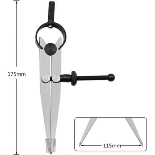 Adjustable Leather Compass Lockable Carbon Steel Divider Wing Creaser DIY Gauge