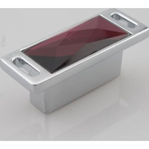 32mm modern fashion deluxe Purple crystal drawer tv cabinet pulls knobs silver chrome kitchen cabinet cupboard door handles knob