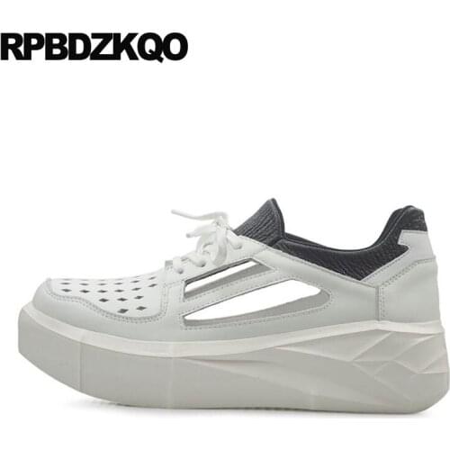 White shoes designer native casual outdoor men sandals leather summer black breathable closed toe platform high quality genuine