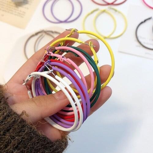 Transparent Resin Hoop Earrings Bright Color Thick Acrylic Round Earrings for Women Pink Green Orange Yellow Big Hoop Earrings