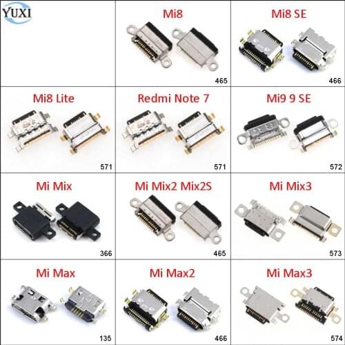 YuXi 2pcs For Xiaomi Mi 8 Lite 9 SE Mix/Max 2 2S 3 Redmi Note 7 Charging Port Charger Dock Jack Connector Micro Mini USB Plug