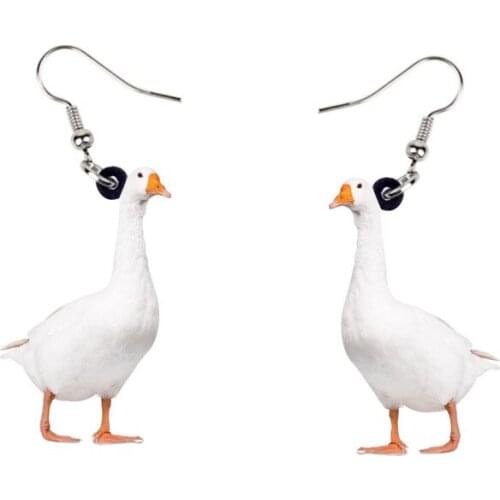 1Pair Funny Simulation Animal Acrylic Earrings For Women Frog Chicken Duck Dangle Earrings Own Design Drop Earrings Female