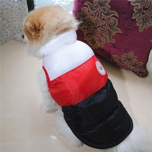 Dog Puppy Vest Winter Pet Down Jacket Clothes for Small Medium Dogs Warm Thick Patchwork Pet Coat Teddy Chihuahua Costume