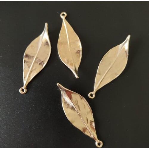10 PCS 47x15.5mm Metal Alloy KC Gold Plated Leaf Pendant Charms DIY Handmade Jewelry Accessories