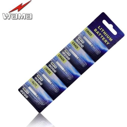 10pcs/lot Wama CR425 3V Luminous Float Tackle Fishing Tools Accessories Candle Night LED Light Batteries 25mAh Retail Package