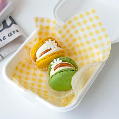 100pcs Plaid Wax Paper Sheets Food Grade Grease Paper Food Wrappers Paper For Pizza Burger Fries Oilpaper Baking Pastry Tool