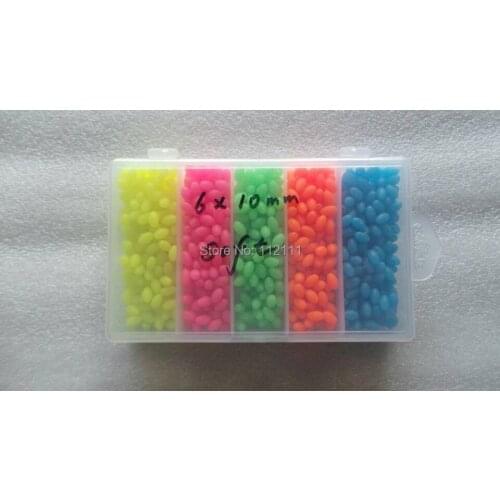 1000pcs soft glow in dark fishing bead , fishing tackle, fishing equipment ,mixed colour