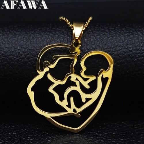 2021 Fashion Dad Baby Stainless Steel Statement Necklace for Men/Baby Silver Color Necklaces Jewelry collares hombre N19288