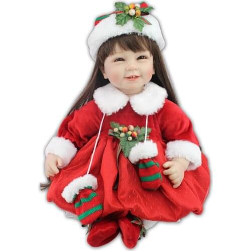 22inch 55cm Silicone Baby Reborn Dolls Christmas Dress Up Adora Doll Boneca Brinquedos Menina Kids Playmate Christmas Gifts