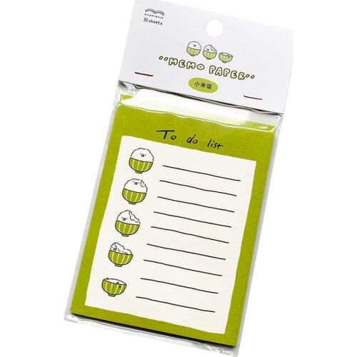 30Pages Cute Rabbit Sushi Rice Fried Chicken Memo Paper Weekly Plan School Office Supply Student Stationery Kids Gift