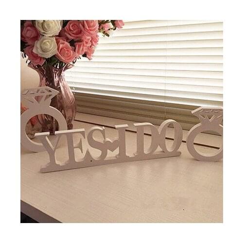 3D Wall Sticker Decoration " Yes I Do"Acrylic Wooden Letters Alphabet Wedding Party Decorations color white with free shipping