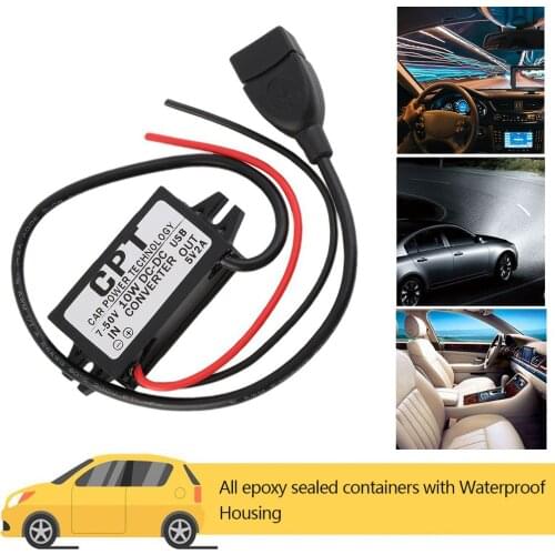 DC 7-50V To 5V 2A USB Car Power Buck Converter Regulator Step Down Voltage Power Supply Output Adapter Low Heat Auto Protection