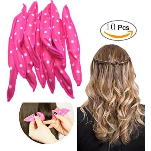 10 Pcs Hair Curlers Soft Sleep Pillow Hair Rollers Set Sponge Flexible Foam Magic Hair Care DIY Hair Styling Tools