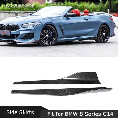 Carbon Fiber Side Bumper Skirts Splitters FRP Prime Side Fender Fins Car Protect For BMW 8 Series G14 G15 G16 M Sport 2018-2020