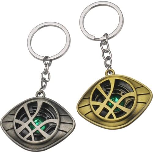 Disney The Avengers Doctor Strange Keychain Metal Agamotto Eye Keyring Time Gem Chains Car Pendant