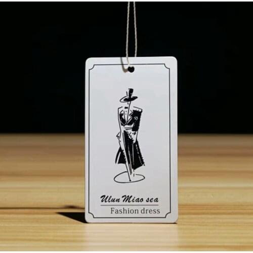 400gsm Custom design garment tags Coated paper clothing hangtag Customized Garment Labels 1000pcs