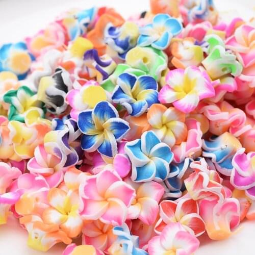 50/100/150Pcs Charm Mixed Color Flower Shape Polymer Clay Spacer Beads For DIY Necklace Bracelet Earring Jewelry Findings Making