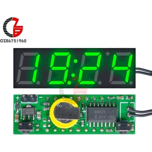 DS3231 Digital Time Clock Voltage Temperature Timer Voltmeter Thermometer Green Display Panel