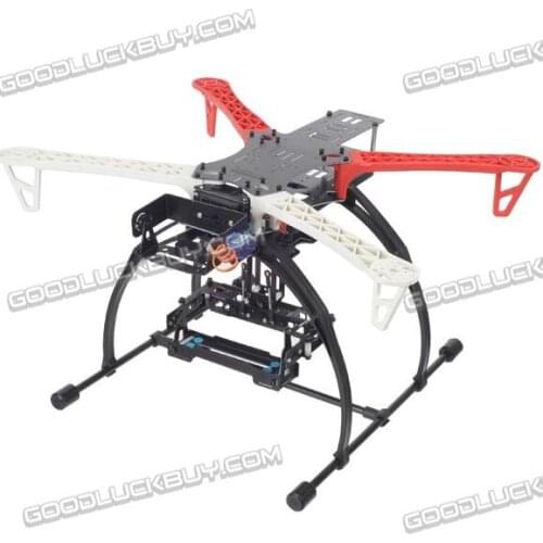 FLYCAT MWC X-Mode Alien Multicopter Frame Kit with Tall Landing Skid+2 PTZ Quadcopter Glass Fiber W/ dual gimbal