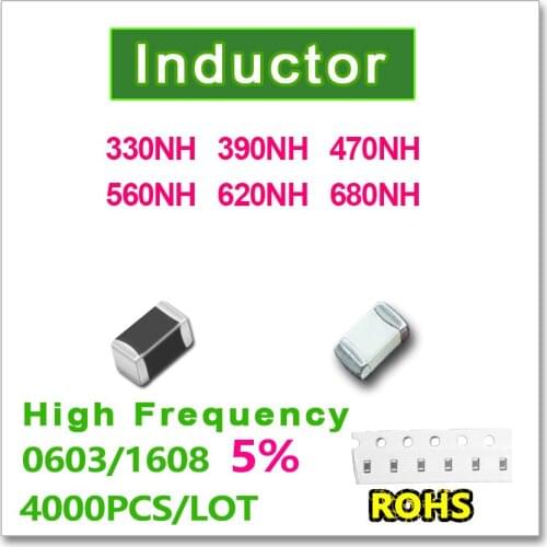 JASNPROSMA 0603 1608 4000PCS SMD Multilayer High Frequency Inductor 5% 330NH 390NH 470NH 560NH 620NH 680NH New high quality