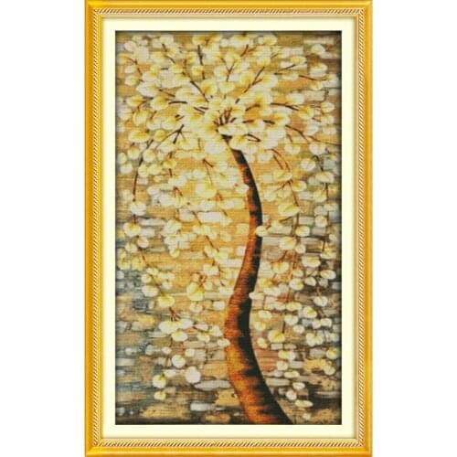 Everlasting Love Riches, Honour And Peace Tree Chinese Cross Stitch Kits Ecological Cotton Printed 11 DIY Christmas Decorations