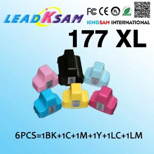 6pcs 177 Ink Cartridge compatible for hp177 HP177XL 3313/C6183/C6283/C7183/D7163/D7363/C5183/HP177