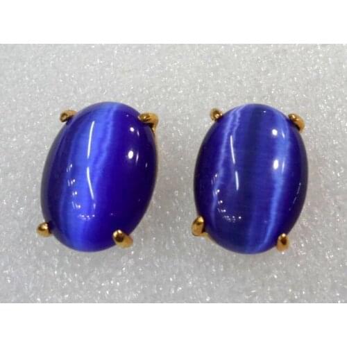 Ladys beautiful blue opal bead earring