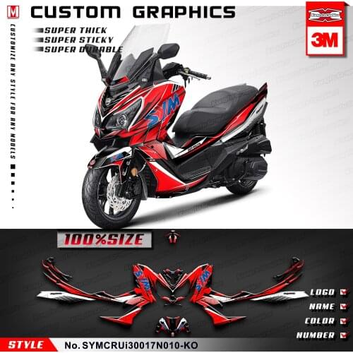 KUNGFU GRAPHICS Self Adhesives Personalised Sticker Kit for SYM Cruisym 300 2017 2018 2019 2020 2021