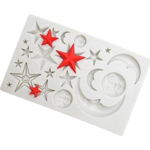 Candle Moon Mold Human Face Clay Mold Star Mold Cake Candy Bar Mould Cake Mode Decoration Kitchen Baking Accessories