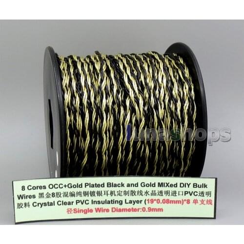 LN006148 8 Core OCC Silver Plated Gold Black Bulk Mixed Wire For Custom DIY Shure Fostex QDC ue 1964 westone Earphone Headphone