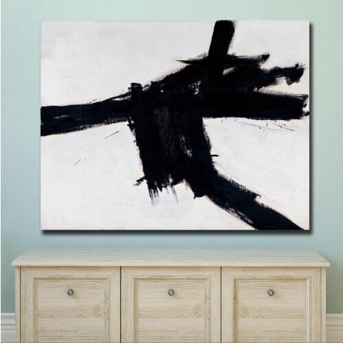 Large Size Oil Painting Franz Kline Buttress 1956 Wall Art Canvas Prints Pictures for Living Room and Bedroom No Frames WLONG