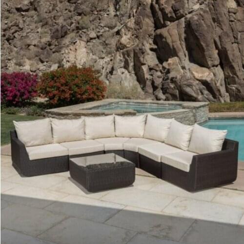 New arrival quality patio furniture large garden sofas rattan sofa set