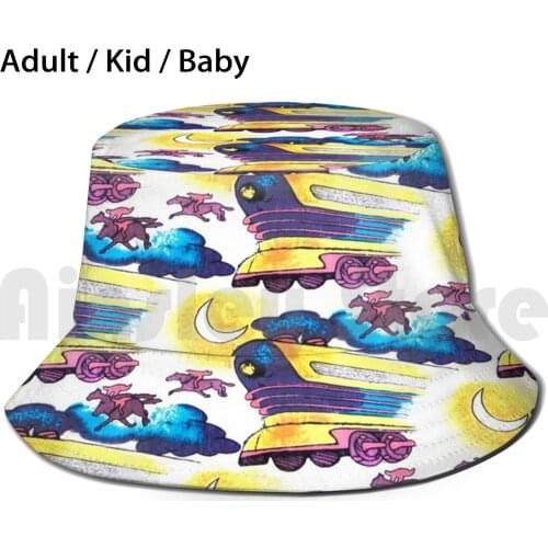 Doc Browns Train Shirt Pattern Bucket Hat Adult kid baby Beach Sun Hats Back To The Future Doc Brown Time Train Train