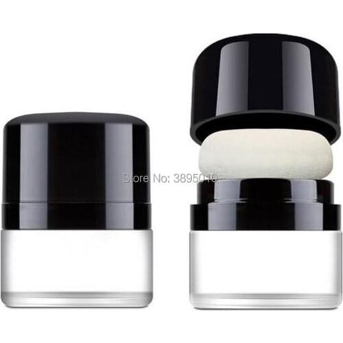 Empty Loose Powder jars With Mirror Powder Puff Black DIY Make up Powder Compact Cosmetic Packing Case F428