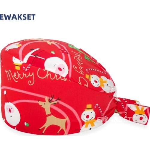 Nurse graduation hat Women Cotton Bandage Adjustable Cap Sweatband Hat Men Gorros Quirofano Mujer Nurse Uniform Accessories cap