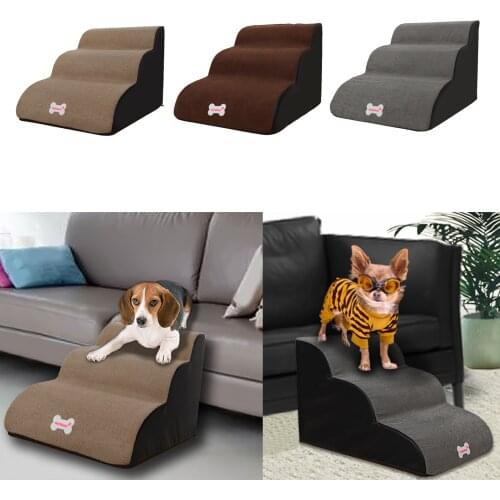 Pet Step Stair 3 Steps Cat Dog Ladder Ramp Carpet Supplies Portable