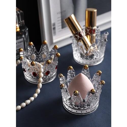 Make up egg storage rack make up sponge crystal glass crown bracket make up gourd drying rack makeup organizer box