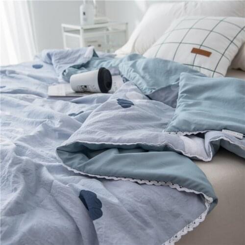 Washed Cotton Summer Quilt Airable Cover Nap Duvet Summer Fresh Machine Washable Single Double Comforter Student Dormitory