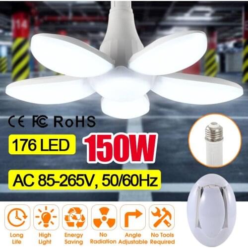 150W New Led Lamp E27 Led Bulb Lampada Led Light Bulb 5+1 Foldable Fan Blade Lights lighting for Living Room Garage Light