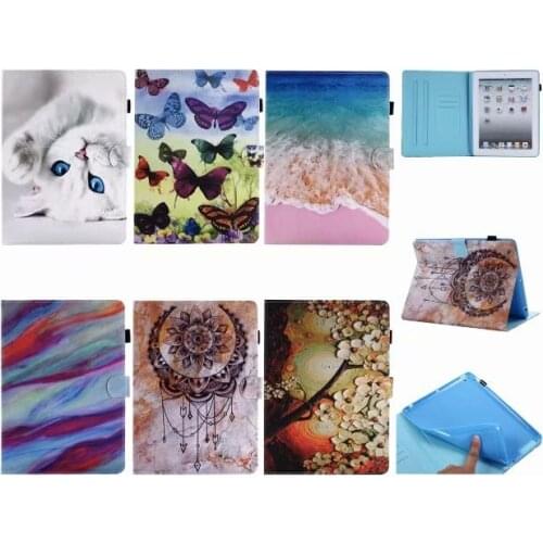 PU Leather Cartoon Smart Case For Apple iPad 2 3 4 Cover Funda Tablet PC Silicone Case For iPad2 iPad3 iPad4 Case Skin Shell