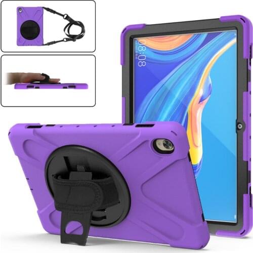 360 Rotating Back Tablet Case For Huawei MediaPad M6 10.8“ Case Shockproof Heavy Protectiv Rugged Duty Shoulder Strap Stand Case