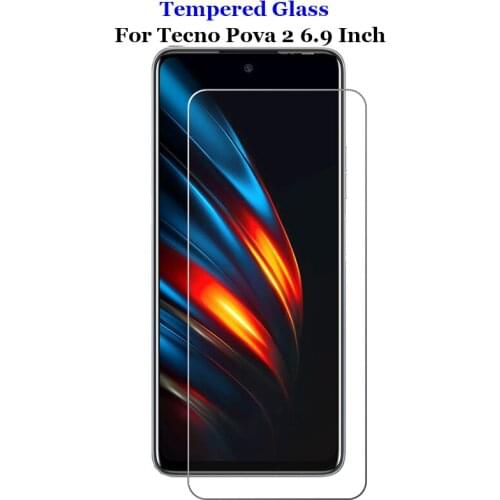 Guard Shield On Saver For Tecno Pova 2 Pova2 6.9" Clear Tempered Glass Safety 9H Screen Protector Protection Film