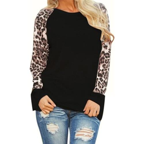Plus Size S-5xl Tshirt Women Leopard Tunic 9 Colors Type 2020 Fall Long Sleeve T Shirt Top Tees Femme Elegant Ladies Clothes