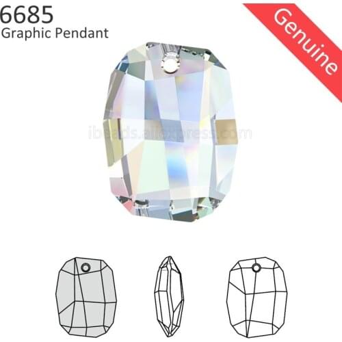 1 piece) 100% Original Crystal from Swarovski 6685 Graphic pendant Made in Austria loose rhinestone for DIY jewelry making