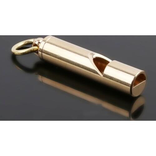 1pc Outdoor Handmade Vintage Pure Brass Whistle Survival Supplies Camping Outdoor Water Sport Rescue Survival